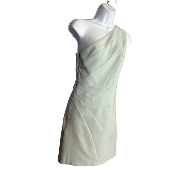 Michael Costello Ava One Shoulder Mini Dress SMALL Ice Blue Bodycon Cocktail NEW - Picture 7 of 10